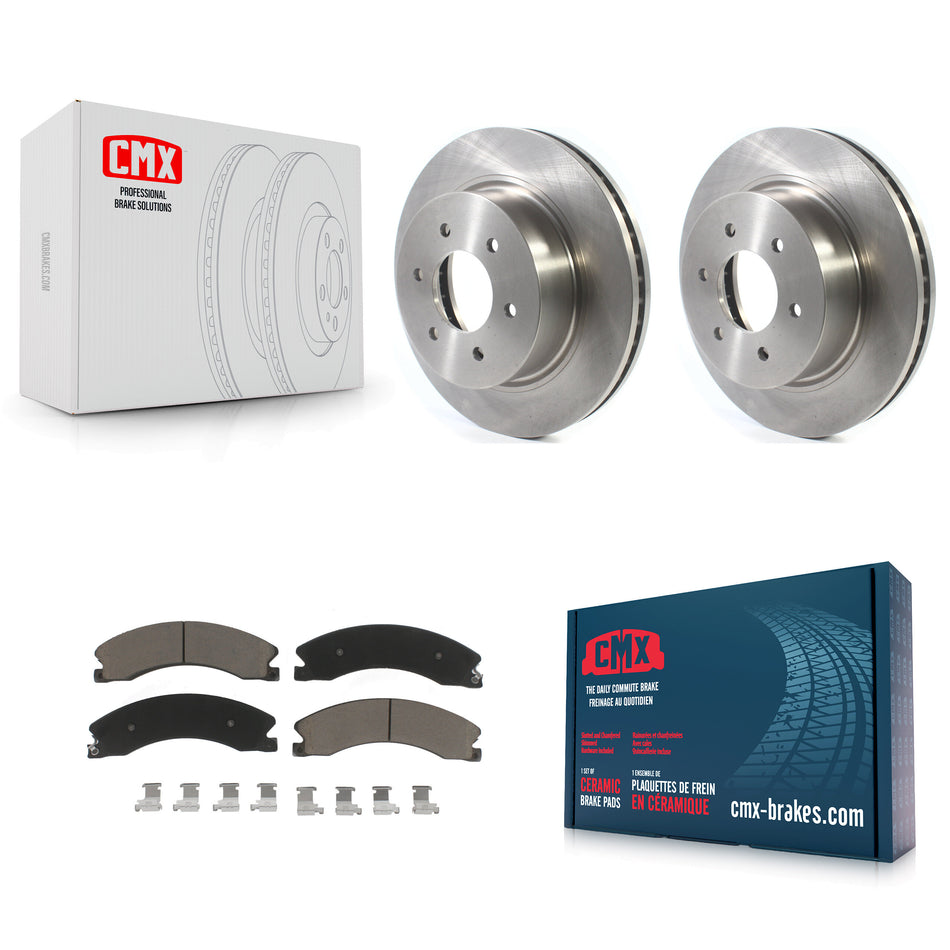 Front Disc Brake Rotors And Ceramic Pads Kit For 2016-2022 Nissan TITAN XD K8C-100685