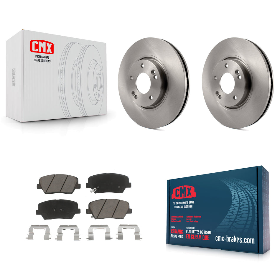 Front Disc Brake Rotors And Ceramic Pads Kit For 2014-2017 Kia Rondo K8C-100694