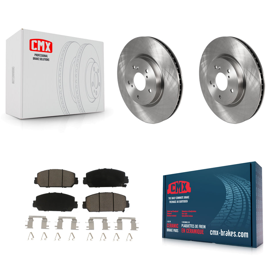 Front Disc Brake Rotors And Ceramic Pads Kit For Honda CR-V K8C-100696