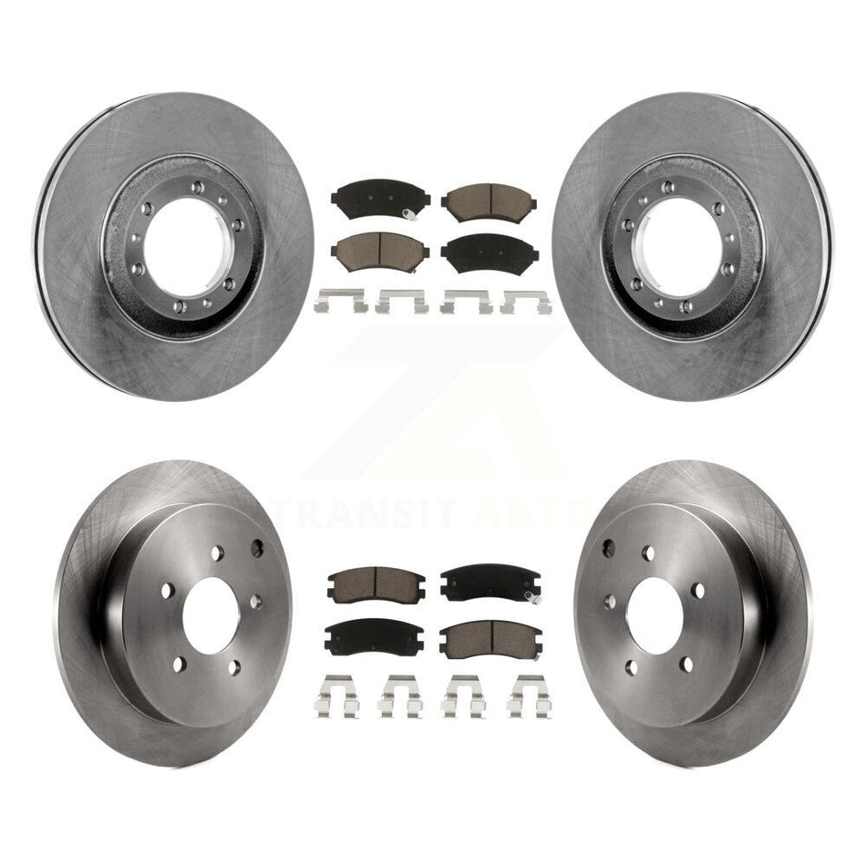 Front Rear Disc Brake Rotors And Ceramic Pads Kit For 2002-2004 Pontiac Montana FWD with rear brakes K8C-100726