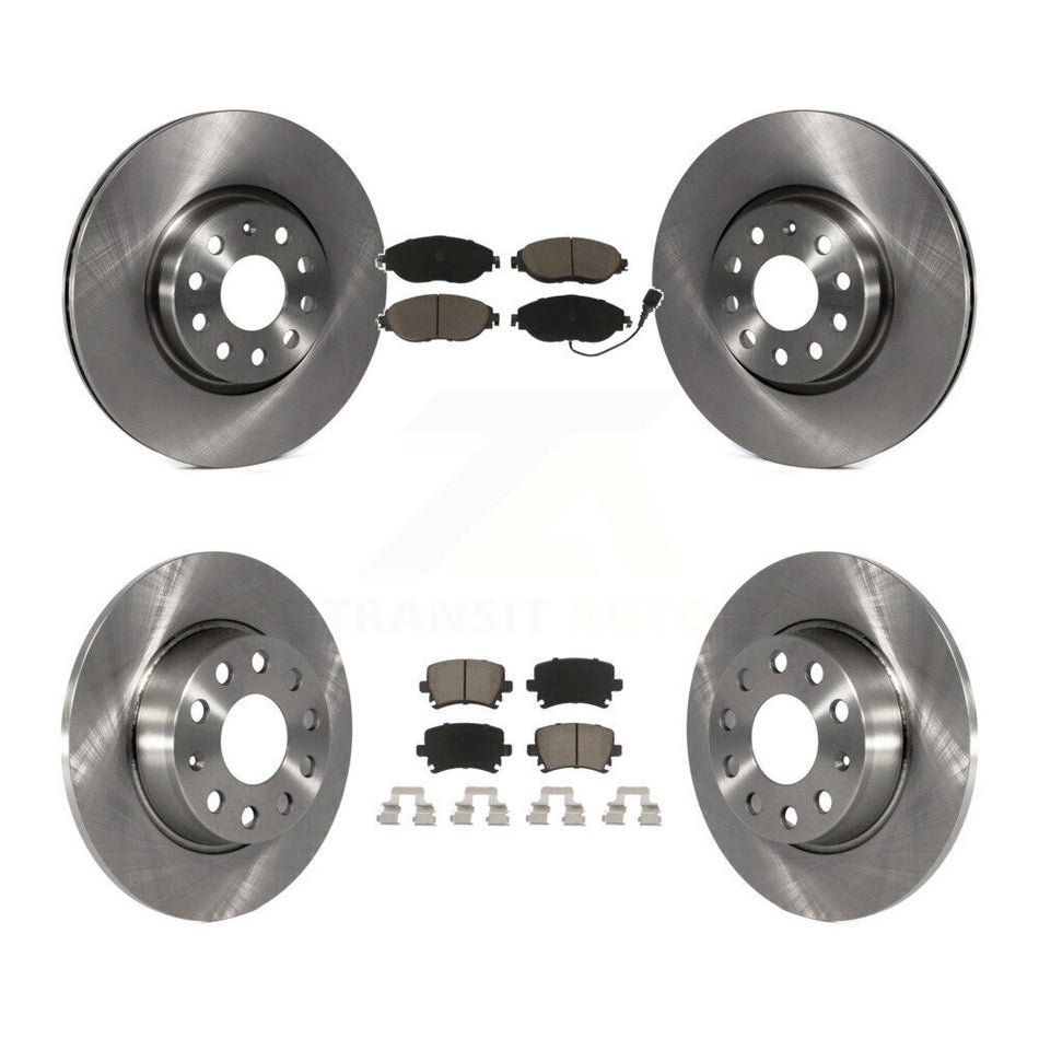 Front Rear Disc Brake Rotors And Ceramic Pads Kit For 2015 Volkswagen GTI With Performance Package K8C-100742