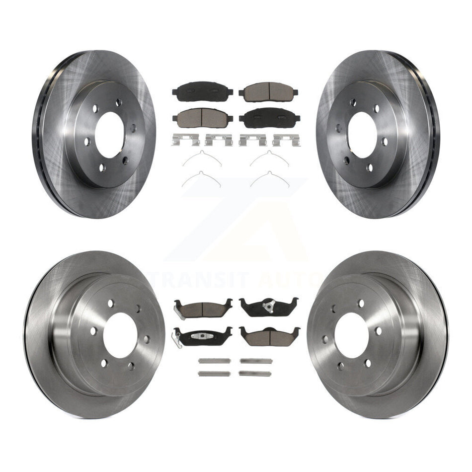 Front Rear Disc Brake Rotors And Ceramic Pads Kit For Ford F-150 Lincoln Mark LT 4WD K8C-100796