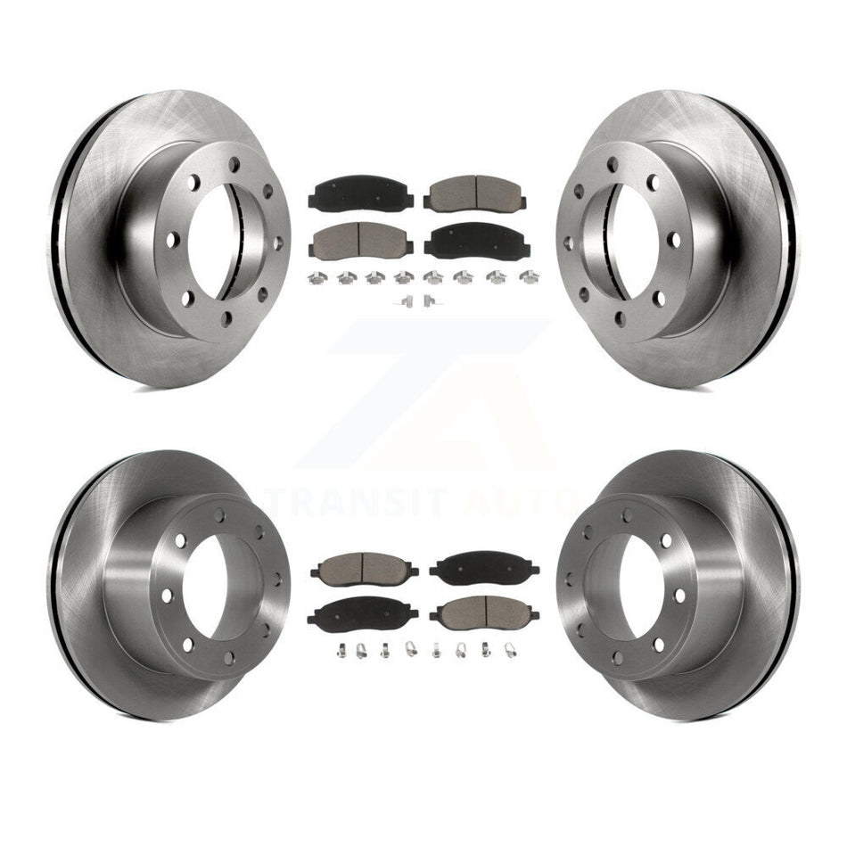 Front Rear Disc Brake Rotors And Ceramic Pads Kit For Ford F-250 Super Duty F-350 K8C-100804