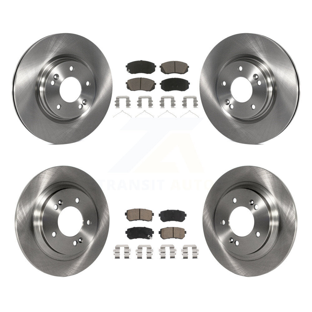 Front Rear Brake Rotors & Ceramic Pad Kit For 2016 Kia Optima With Electric Parking K8C-100844