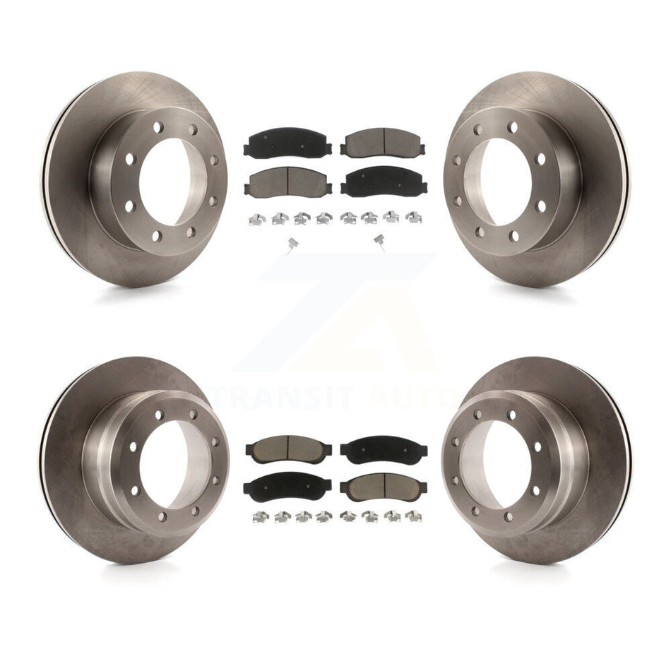 Front Rear Disc Brake Rotors And Ceramic Pads Kit For 2011 Ford F-350 Super Duty 4WD With Dual Wheels K8C-100848