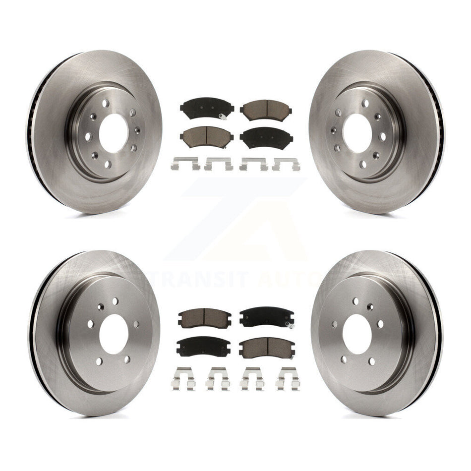 Front Rear Disc Brake Rotors And Ceramic Pads Kit For 2003-2004 Cadillac Seville With Vented Rotor K8C-100856