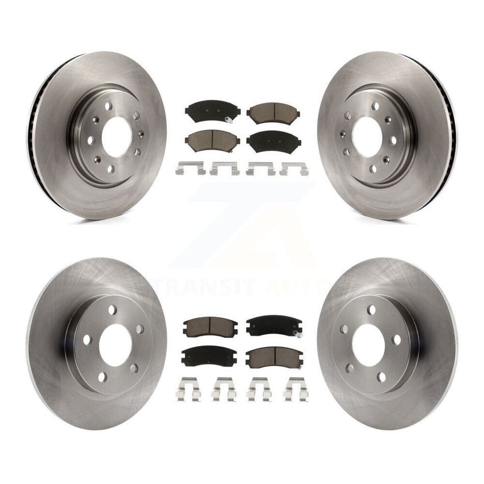 Front Rear Disc Brake Rotors And Ceramic Pads Kit For 2003-2004 Cadillac Seville With Solid Rotor K8C-100857