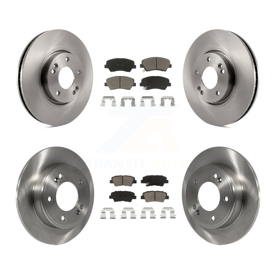 Front Rear Disc Brake Rotors And Ceramic Pads Kit For 2015 Hyundai Veloster Tech RE FLEX SE K8C-101021