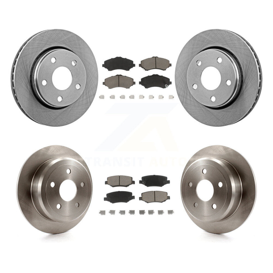 Front Rear Disc Brake Rotors And Ceramic Pads Kit For Jeep Wrangler JK K8C-101031