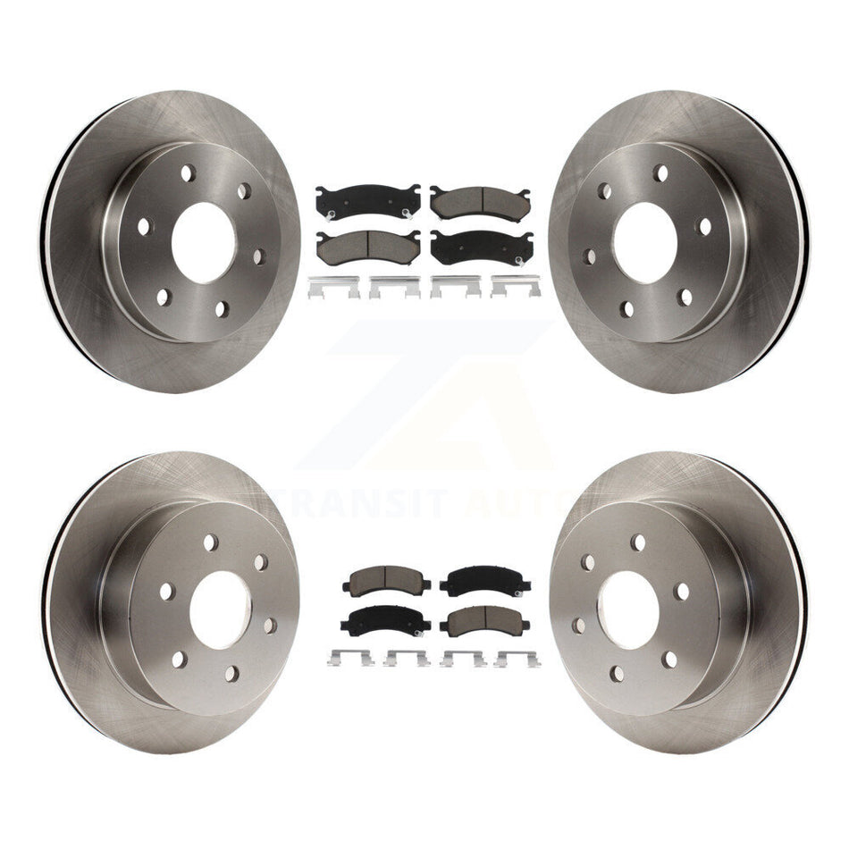 Front Rear Disc Brake Rotors And Ceramic Pads Kit For 2003-2005 Chevrolet Express 2500 GMC Savana K8C-101044