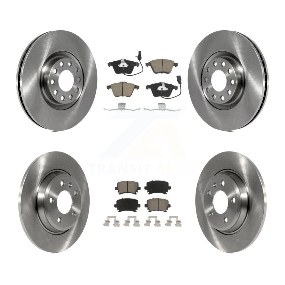 Front Rear Disc Brake Rotors And Ceramic Pads Kit For 2009 Audi A4 Quattro Convertible With 300mm Diameter Rotor K8C-101060
