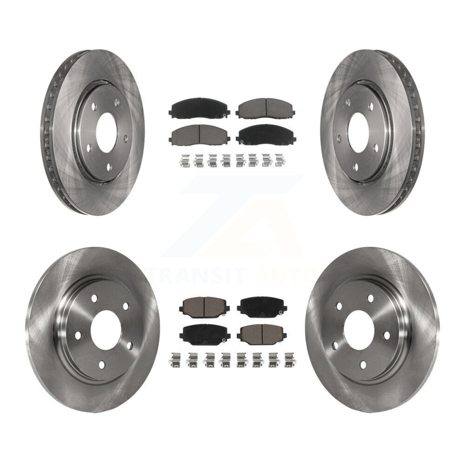 Front Rear Disc Brake Rotors And Ceramic Pads Kit For 2017-2018 Dodge Grand Caravan With Single Piston Caliper K8C-101113