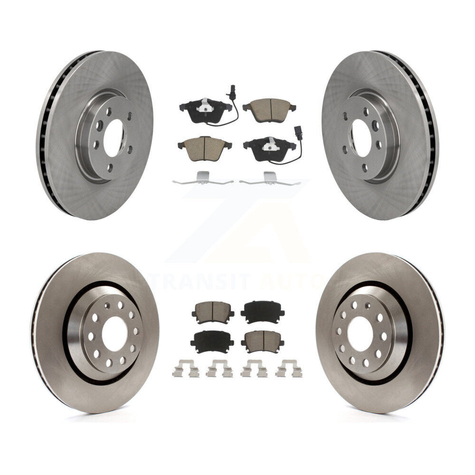 Front Rear Disc Brake Rotors And Ceramic Pads Kit For Volkswagen CC With 340mm Diameter Rotor K8C-101124