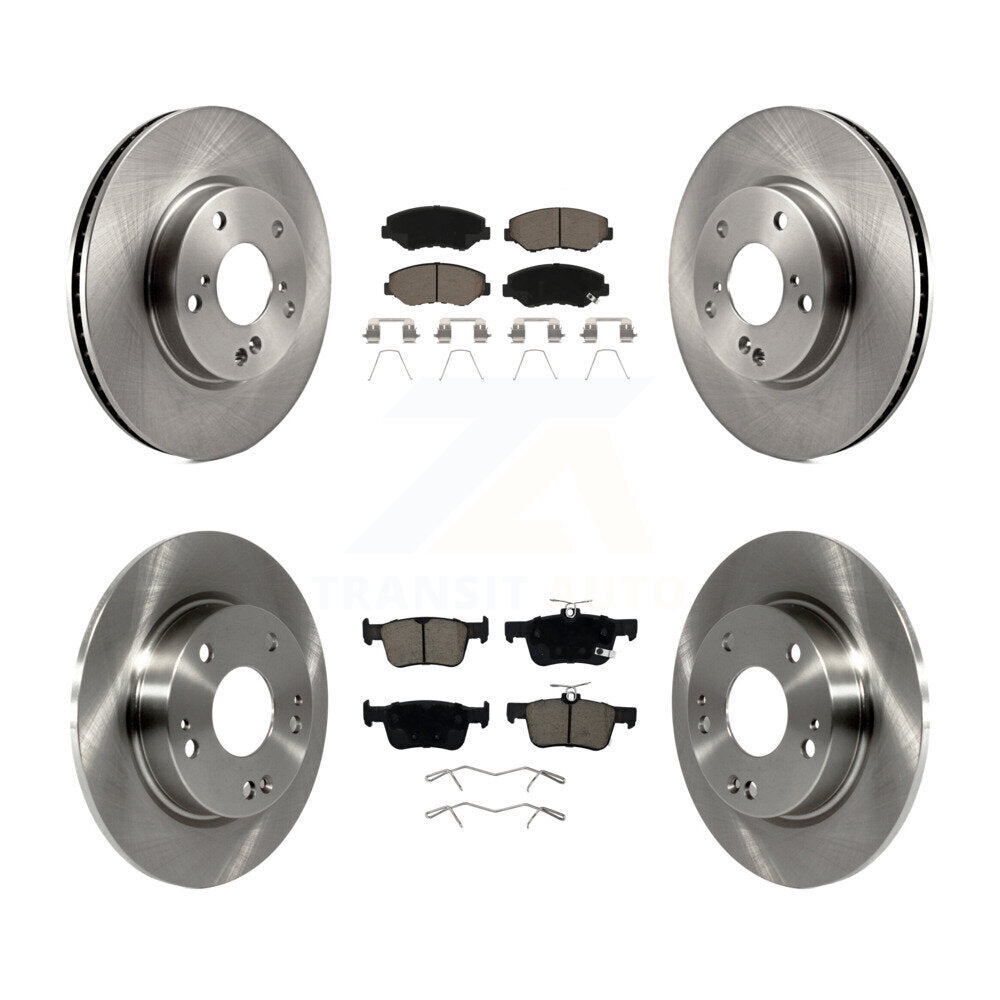 Front Rear Disc Brake Rotors And Ceramic Pads Kit For Honda Civic K8C-101157
