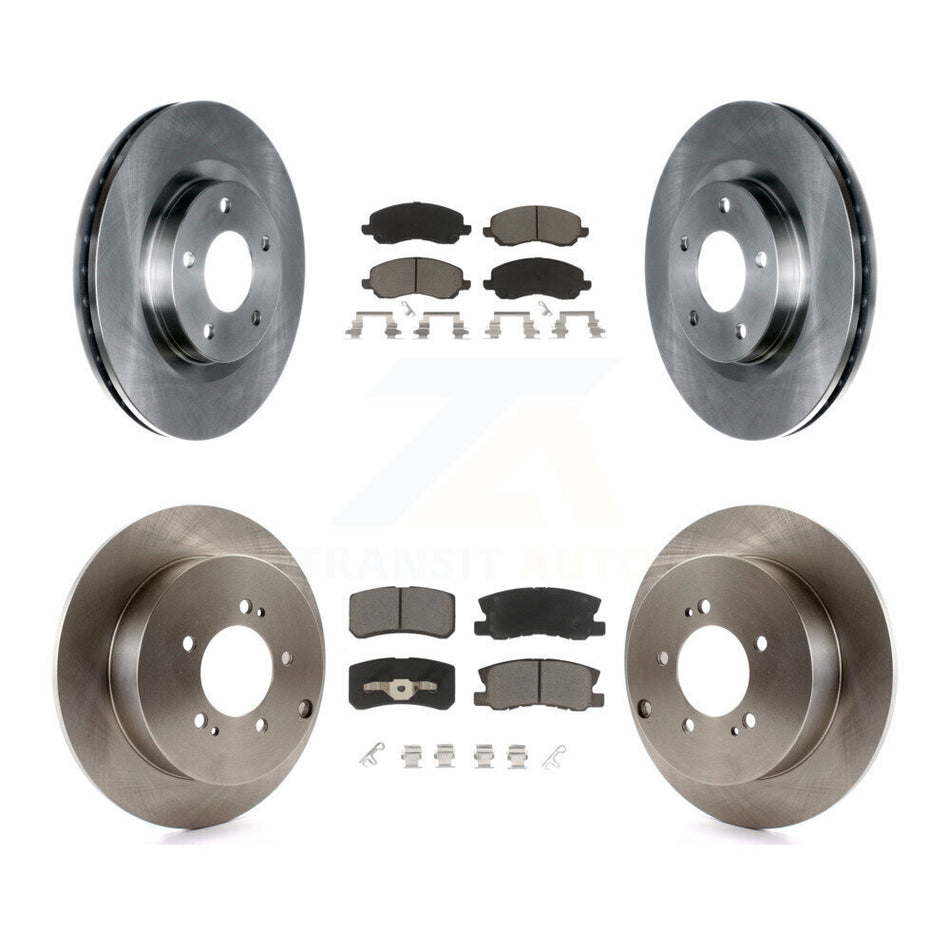 Front Rear Disc Brake Rotors And Ceramic Pads Kit For Mitsubishi Outlander K8C-101258