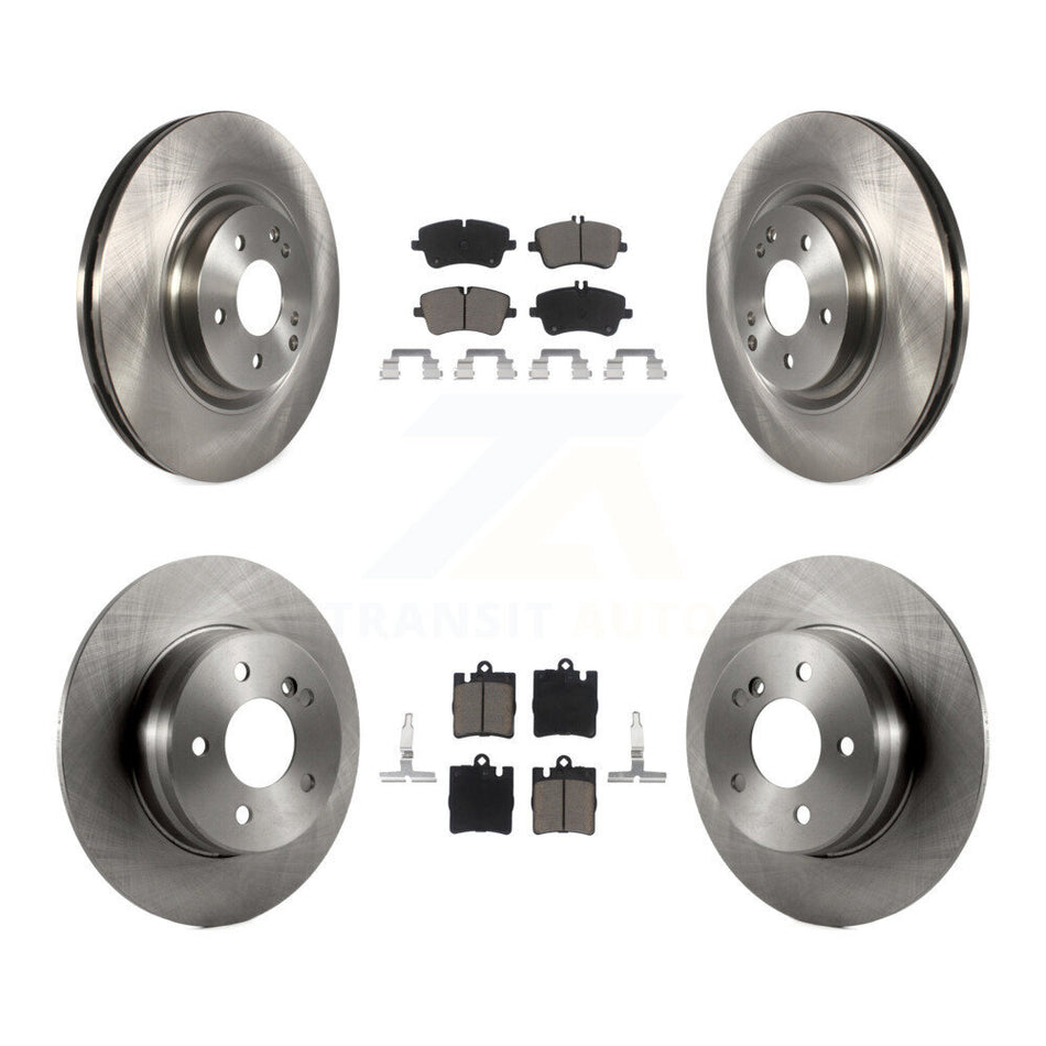 Front Rear Disc Brake Rotors And Ceramic Pads Kit For 2004 Mercedes-Benz C320 Wagon Coupe with RWD With Sport Package K8C-101270