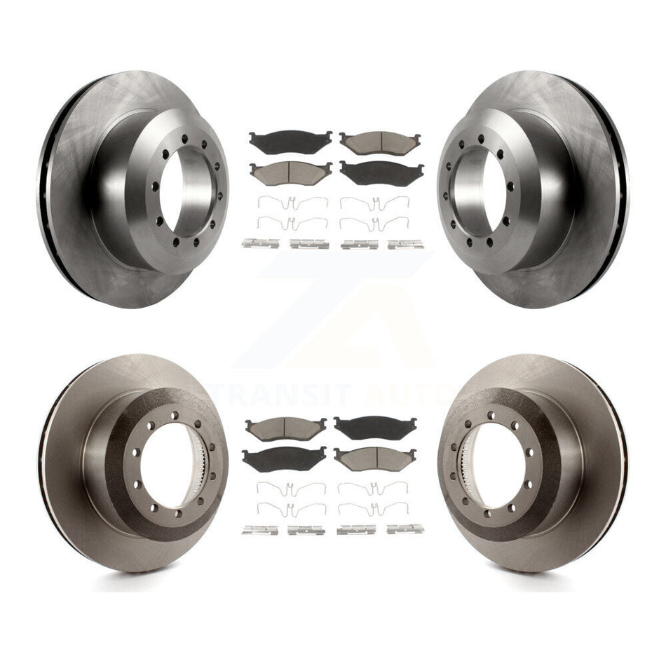 Front Rear Disc Brake Rotors And Ceramic Pads Kit For Ford F59 F-53 Motorhome Chassis F-59 Commercial Stripped K8C-101360