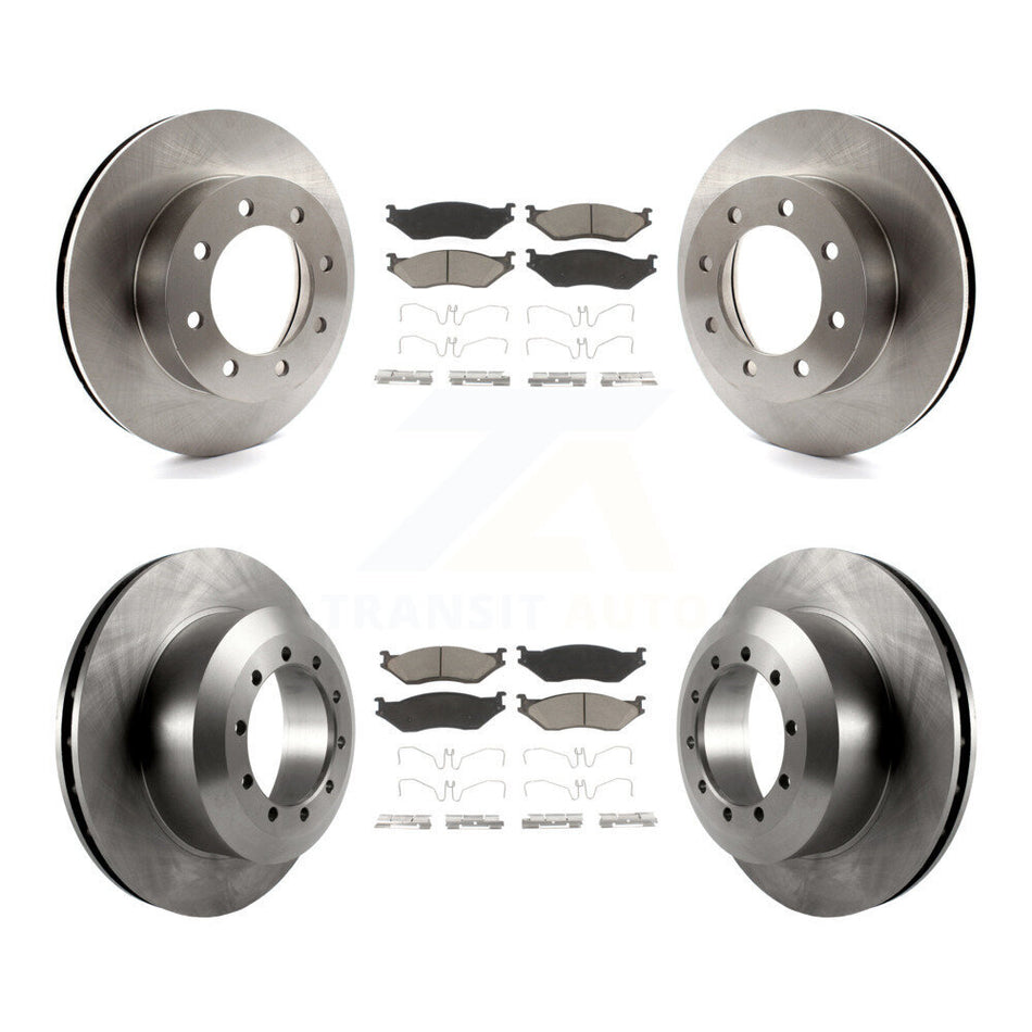Front Rear Disc Brake Rotors And Ceramic Pads Kit For Ford E-550 Super Duty F-450 F-550 Econoline K8C-101363
