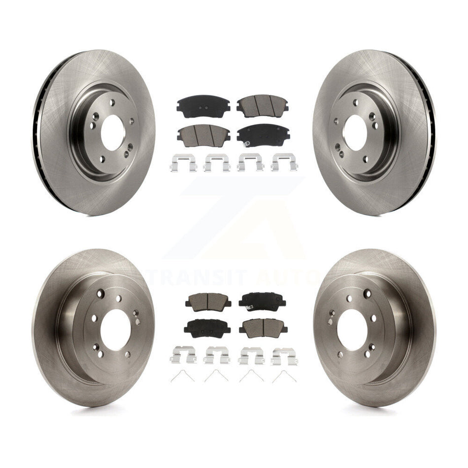 Front Rear Disc Brake Rotors And Ceramic Pads Kit For 2017-2021 Kia Sportage Turbocharged With Manual Parking K8C-101453