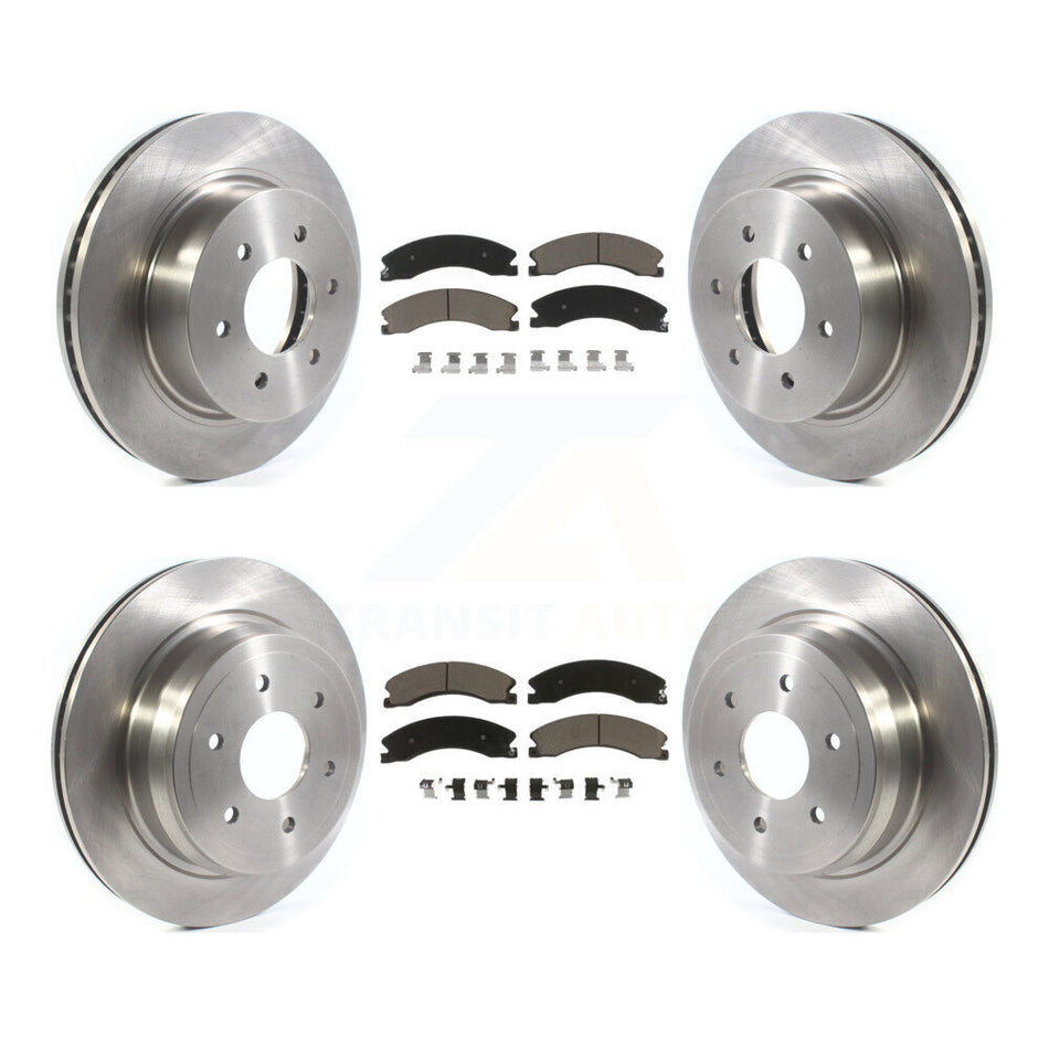 Front Rear Disc Brake Rotors And Ceramic Pads Kit For 2016-2019 Nissan TITAN XD K8C-101568