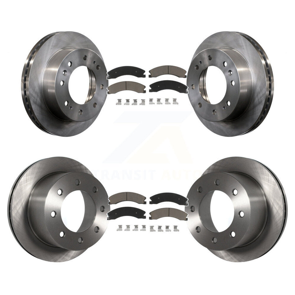 Front Rear Disc Brake Rotors And Ceramic Pads Kit For 2011-2019 Chevrolet Silverado 3500 HD GMC Sierra With Dual Wheels K8C-101570