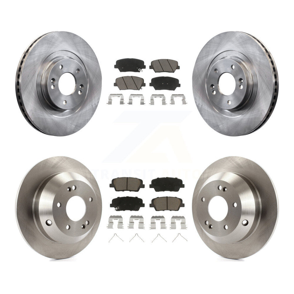 Front Rear Disc Brake Rotors And Ceramic Pads Kit For 2014-2015 Kia Sorento With Red Painted Calipers K8C-101583