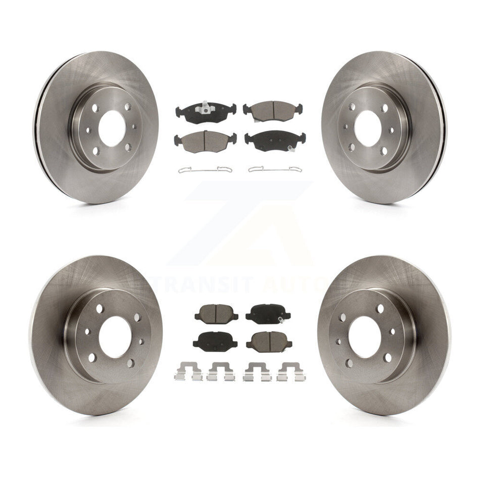 Front Rear Disc Brake Rotors And Ceramic Pads Kit For Fiat 500 K8C-101601
