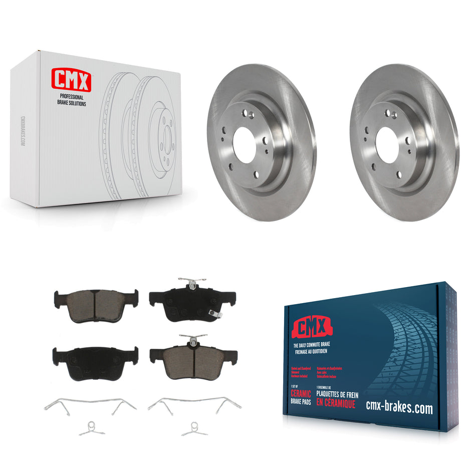 Rear Disc Brake Rotors And Ceramic Pads Kit For Honda Civic K8C-101624