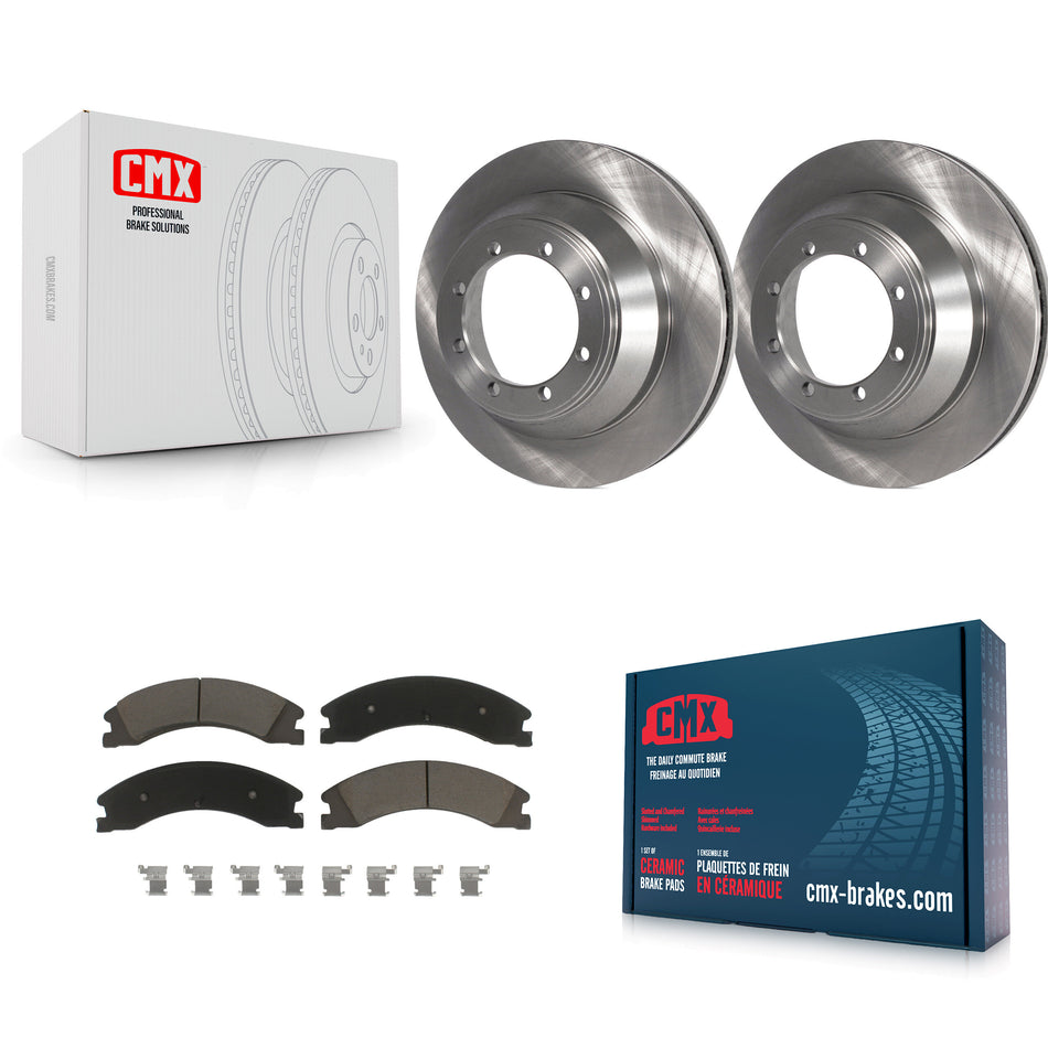 Rear Disc Brake Rotors And Ceramic Pads Kit For Ford E-450 Super Duty K8C-101649