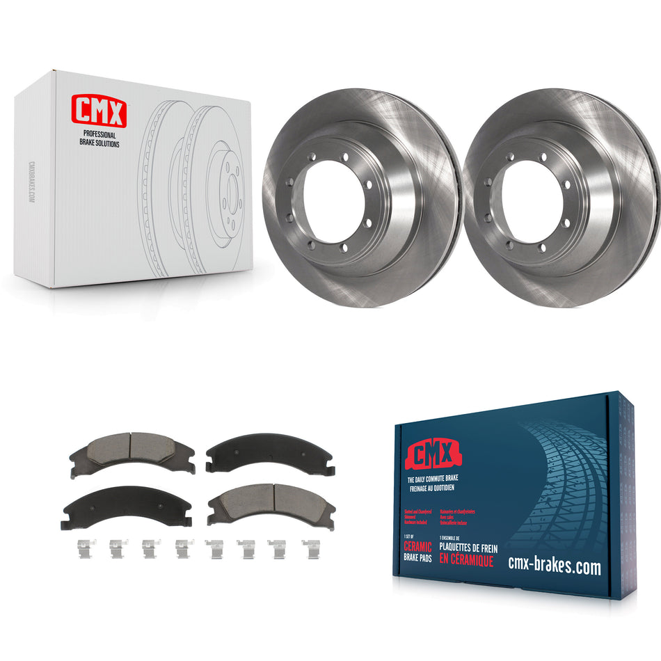 Rear Disc Brake Rotors And Ceramic Pads Kit For 2009-2010 Ford E-450 Super Duty DIESEL engine K8C-101650