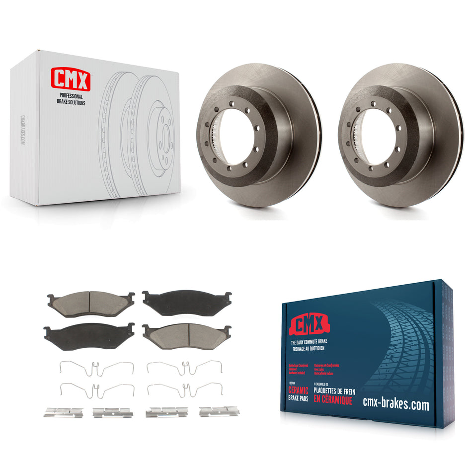 Rear Disc Brake Rotors And Ceramic Pads Kit For Ford F59 F-550 Super Duty F-450 F-53 Motorhome Chassis F-59 Commercial Stripped K8C-101651