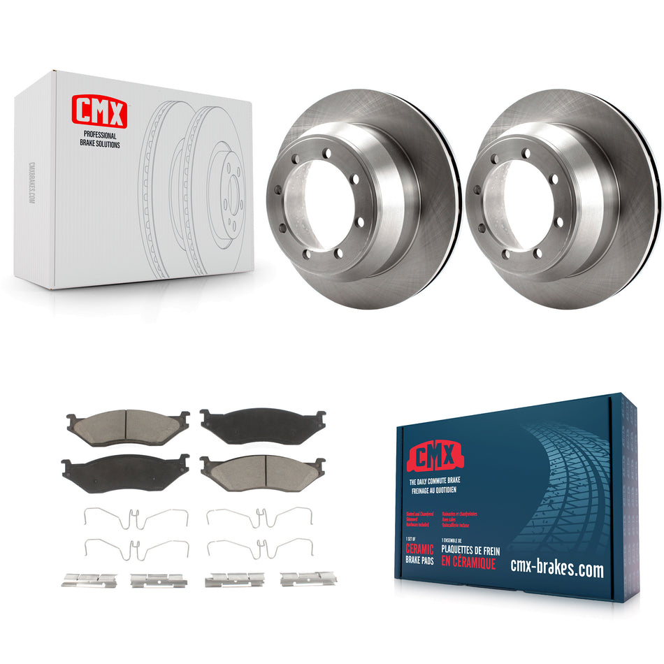 Rear Disc Brake Rotors And Ceramic Pads Kit For 2003 Ford F-550 Super Duty With 8 Lug Wheels K8C-101653