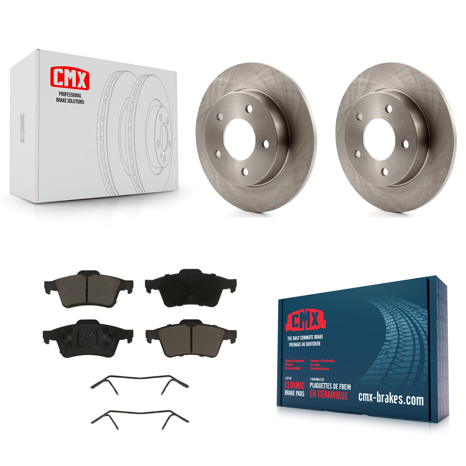 Rear Disc Brake Rotors And Ceramic Pads Kit For 2004-2005 Mazda 3 2.0L K8C-101660