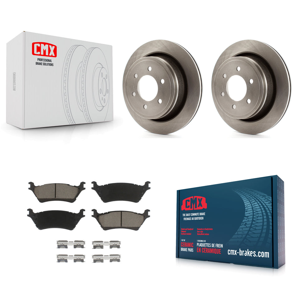 Rear Disc Brake Rotors And Ceramic Pads Kit For Ford F-150 K8C-101687