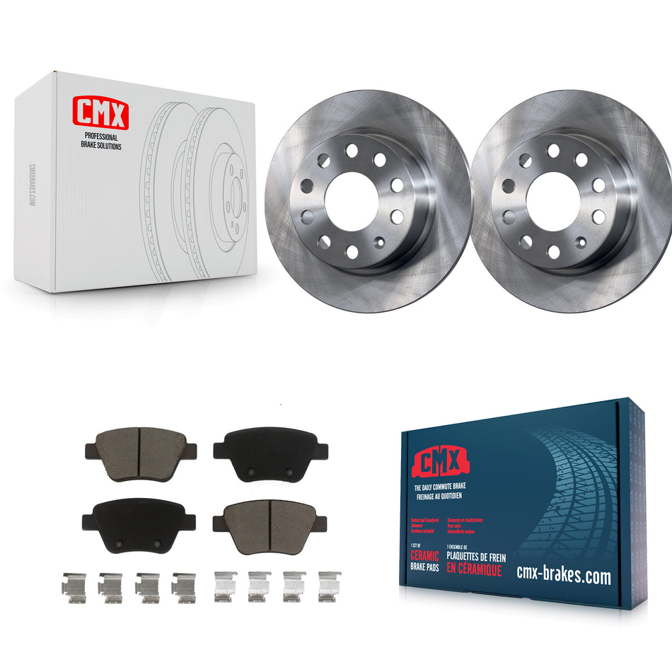 Rear Disc Brake Rotors And Ceramic Pads Kit For Volkswagen Beetle GTI Eos With 253mm Diameter Rotor K8C-101690