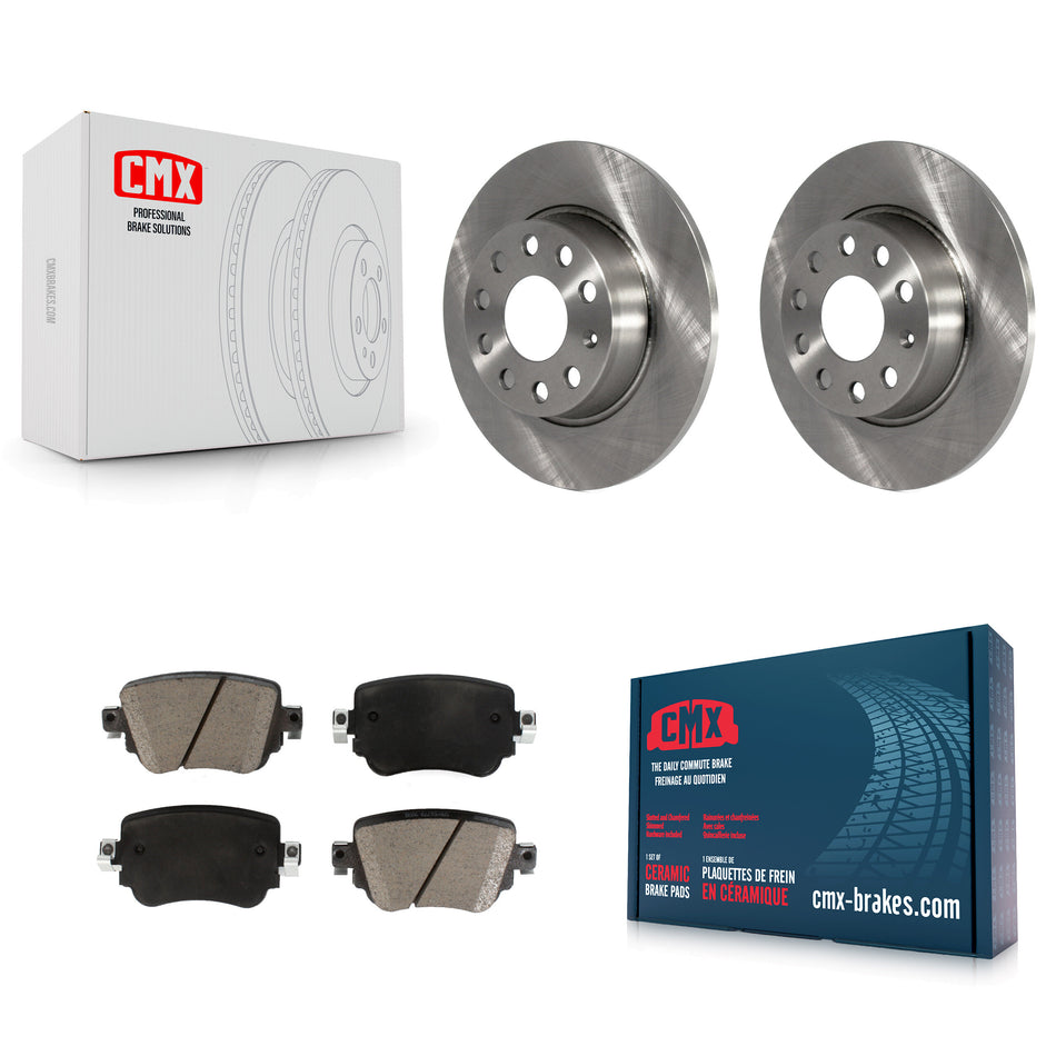 Rear Disc Brake Rotors And Ceramic Pads Kit For Volkswagen Passat GTI Golf SportWagen Alltrack K8C-101694