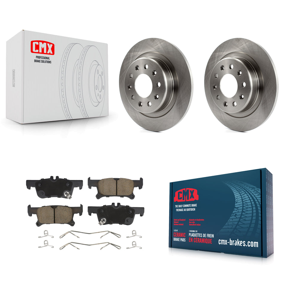 Rear Disc Brake Rotors And Ceramic Pads Kit For 2016-2019 Buick Envision With 288mm Diameter Rotor K8C-101698