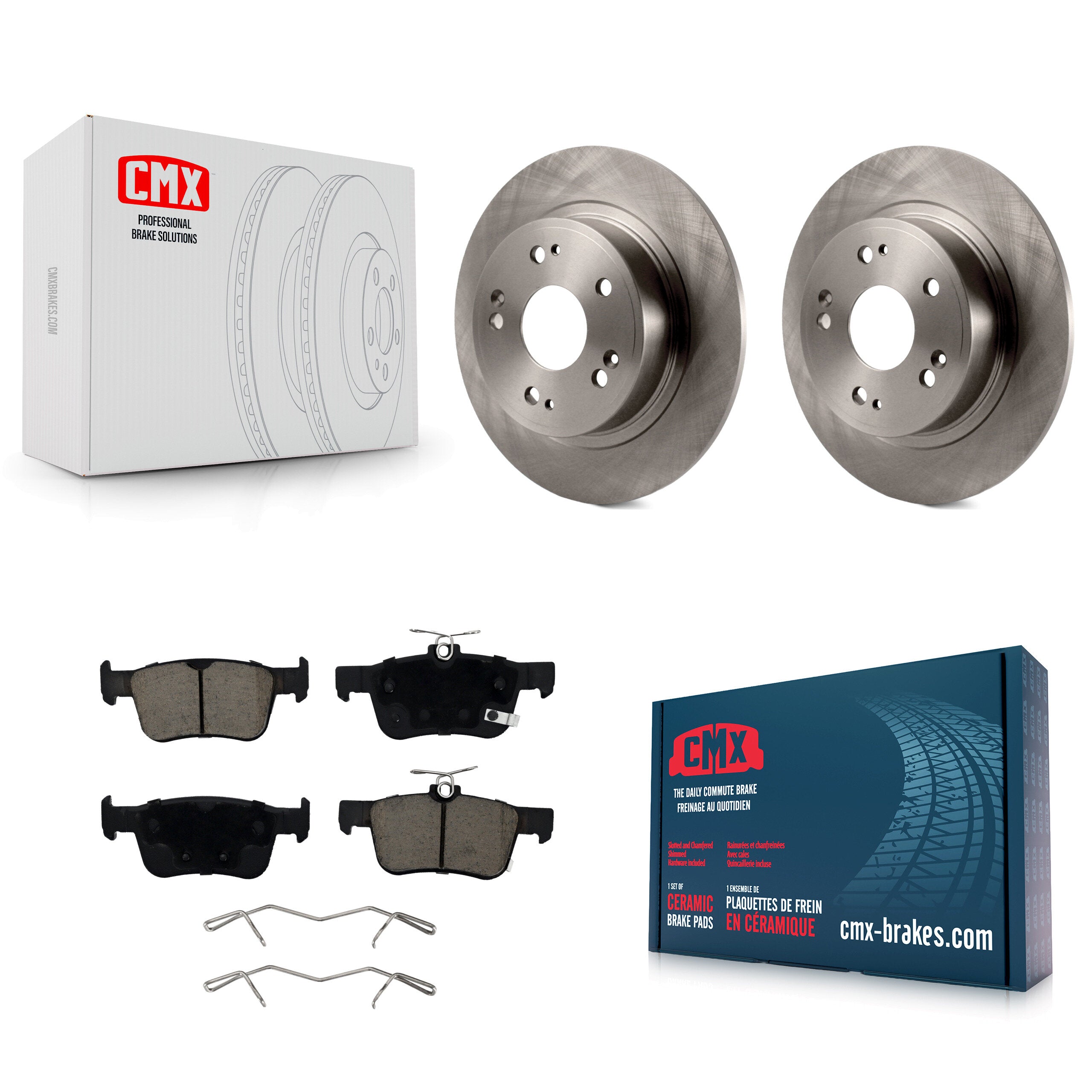 Rear Disc Brake Rotors And Ceramic Pads Kit For 2018-2024 Honda Accord K8C-101712