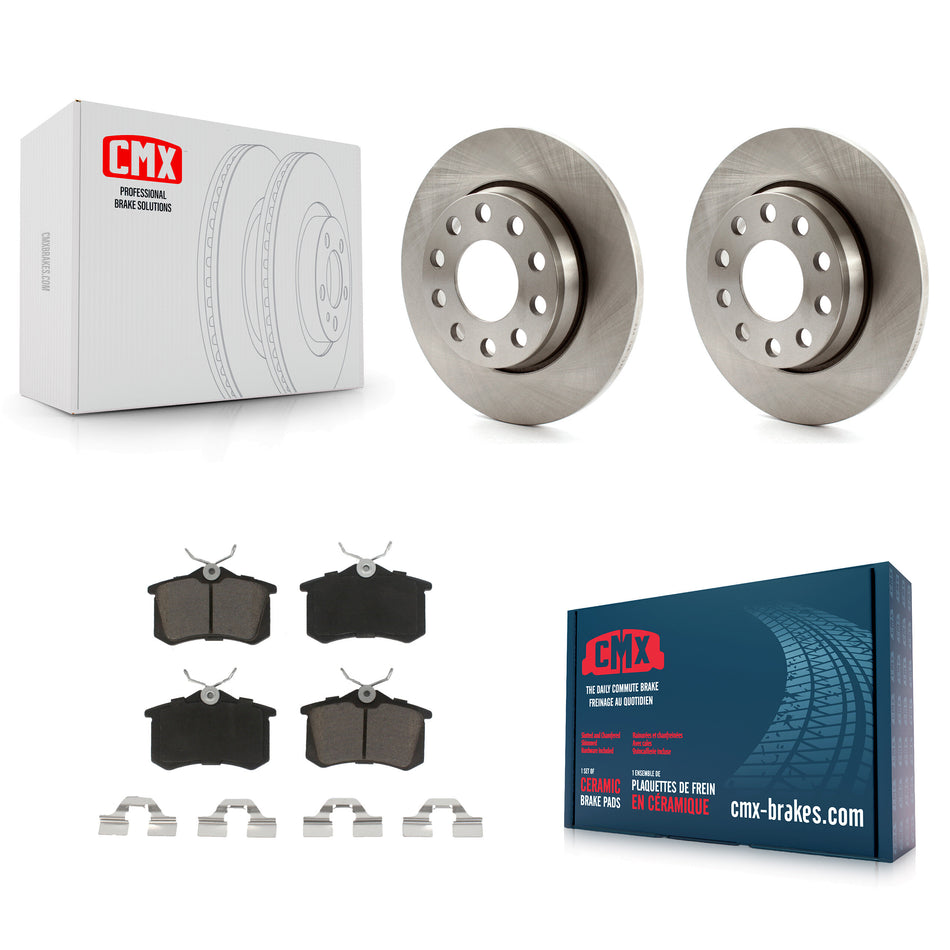 Rear Disc Brake Rotors And Ceramic Pads Kit For Audi A4 Quattro With 255mm Diameter Rotor K8C-101747