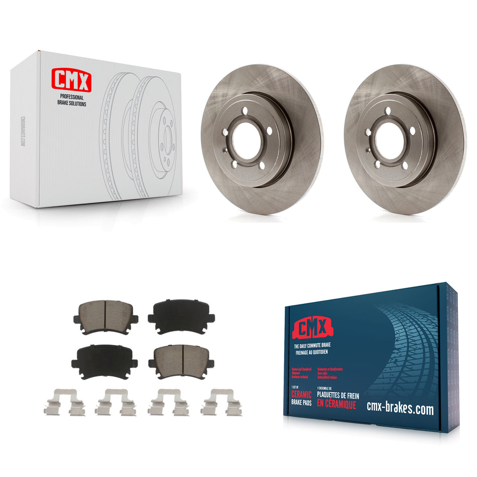 Rear Disc Brake Rotors And Ceramic Pads Kit For Audi A4 Quattro K8C-101748