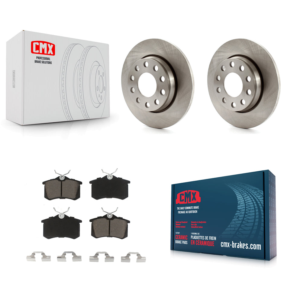 Rear Disc Brake Rotors And Ceramic Pads Kit For Audi A4 Quattro With 255mm Diameter Rotor K8C-101750