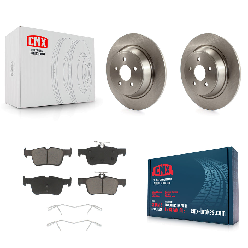 Rear Disc Brake Rotors And Ceramic Pads Kit For Ford Edge Fusion Lincoln MKX MKZ Nautilus Continental Police Responder Hybrid SSV Plug-In K8C-101791