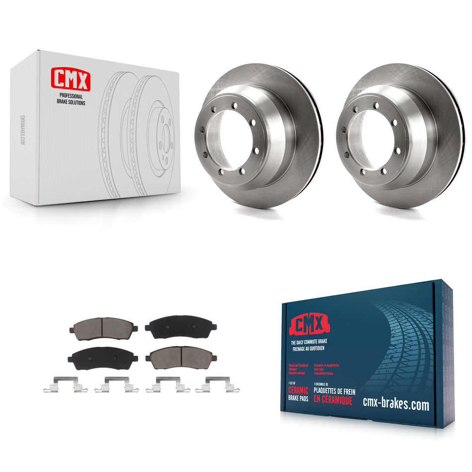 Rear Disc Brake Rotors And Ceramic Pads Kit For 1999-2004 Ford F-350 Super Duty With Dual Wheels K8C-101794