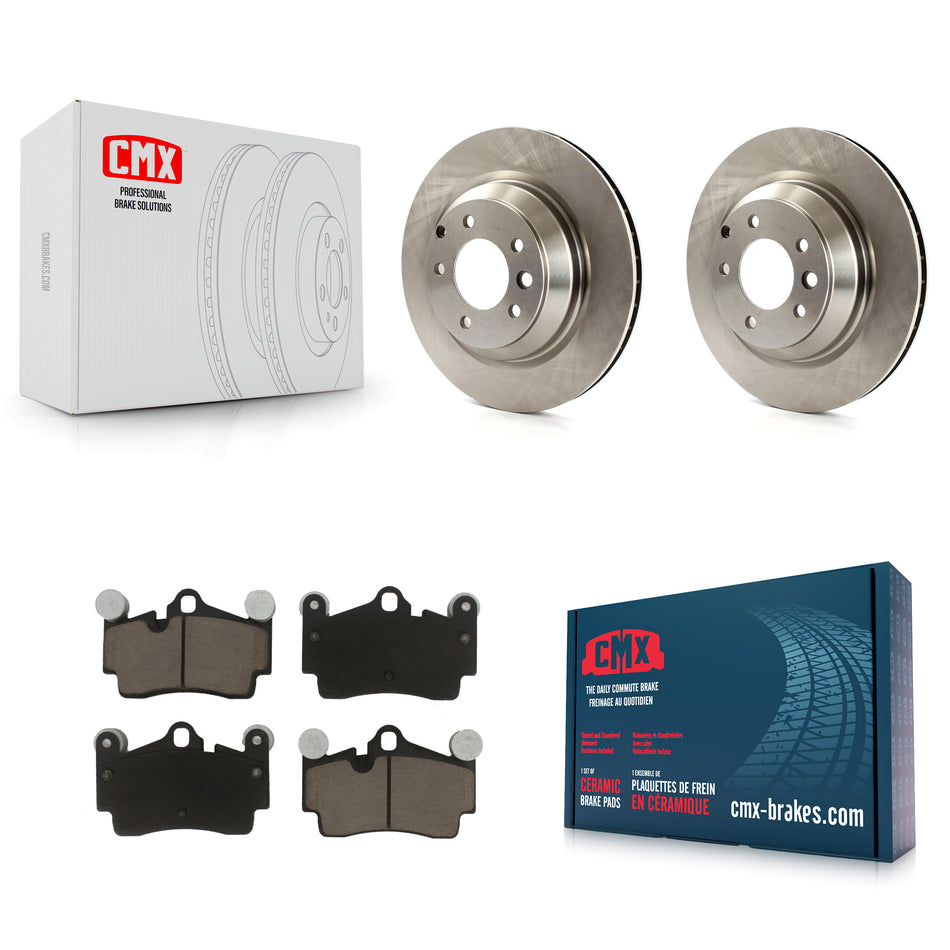 Rear Disc Brake Rotors And Ceramic Pads Kit For Porsche Cayenne Audi Q7 With 358mm Diameter Rotor K8C-101812