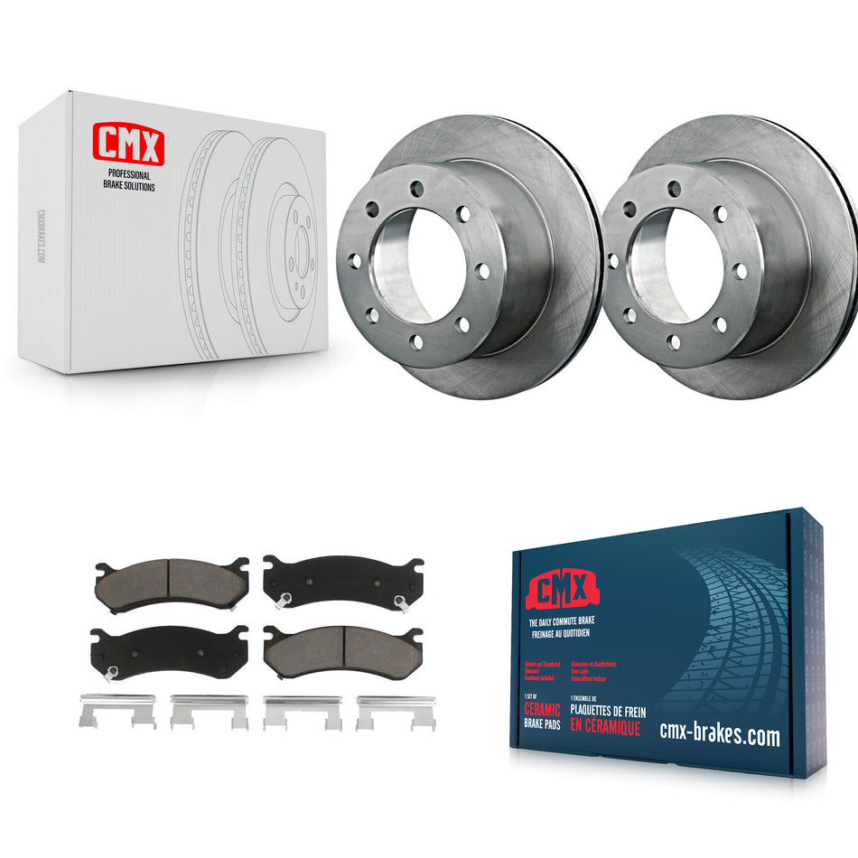 Rear Disc Brake Rotors And Ceramic Pads Kit For 2007 GMC Sierra 3500 Classic With 12000 Lb GVW K8C-101826
