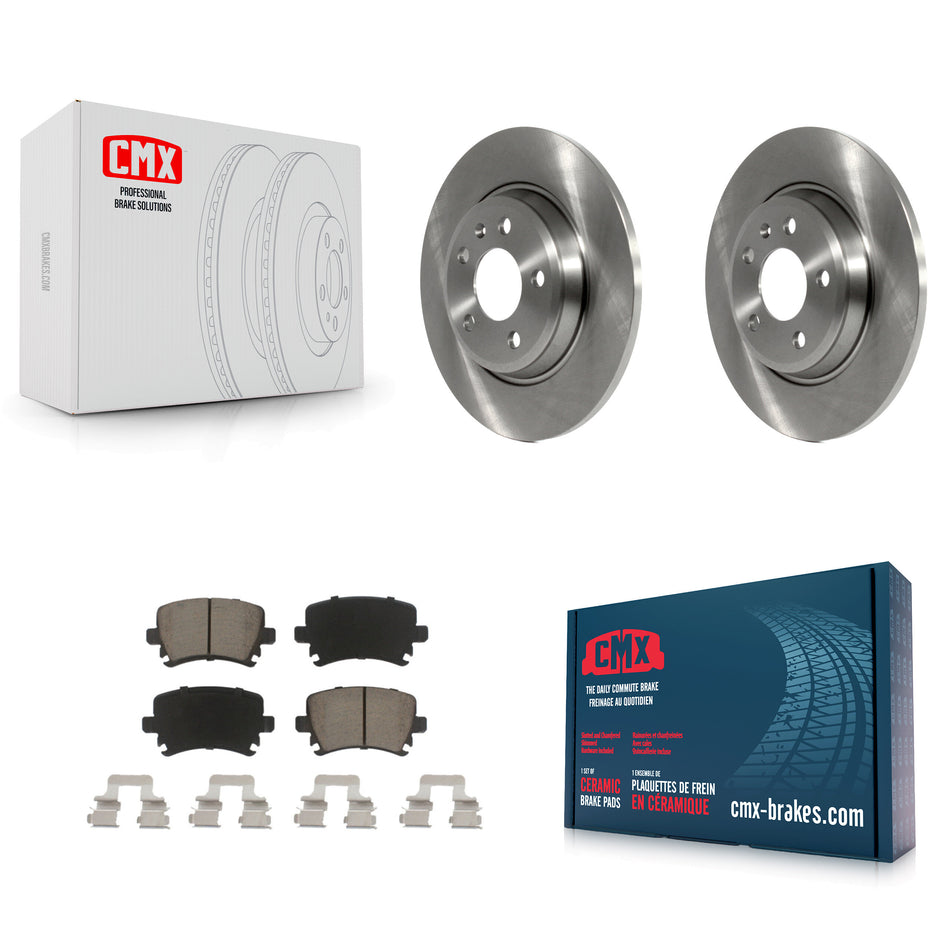 Rear Disc Brake Rotors And Ceramic Pads Kit For 2009 Audi A4 Quattro Convertible With 300mm Diameter Rotor K8C-101848