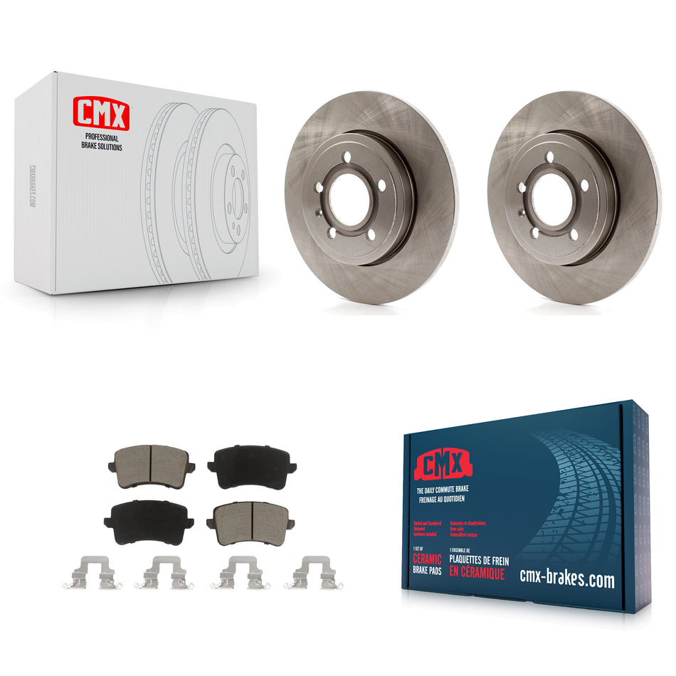 Rear Disc Brake Rotors And Ceramic Pads Kit For 2009 Audi A4 Quattro Sedan Wagon With 288mm Diameter Rotor K8C-101850