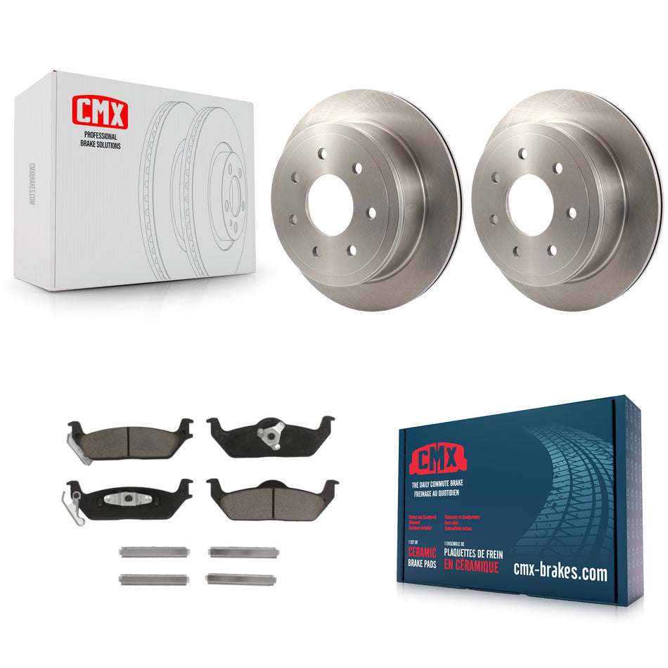 Rear Disc Brake Rotors And Ceramic Pads Kit For Ford F-150 Lincoln Mark LT K8C-101925