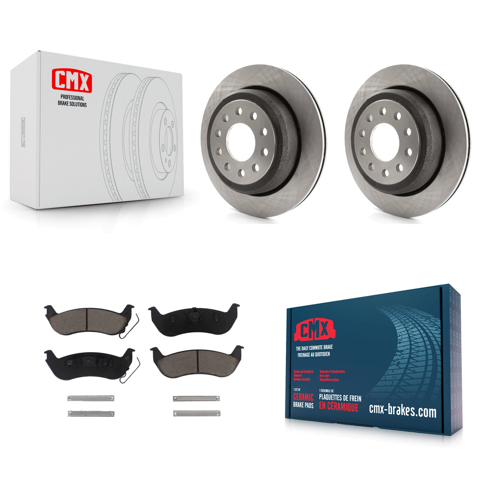 Rear Disc Brake Rotors And Ceramic Pads Kit For 2003-2011 Lincoln Town Car Sedan K8C-101930