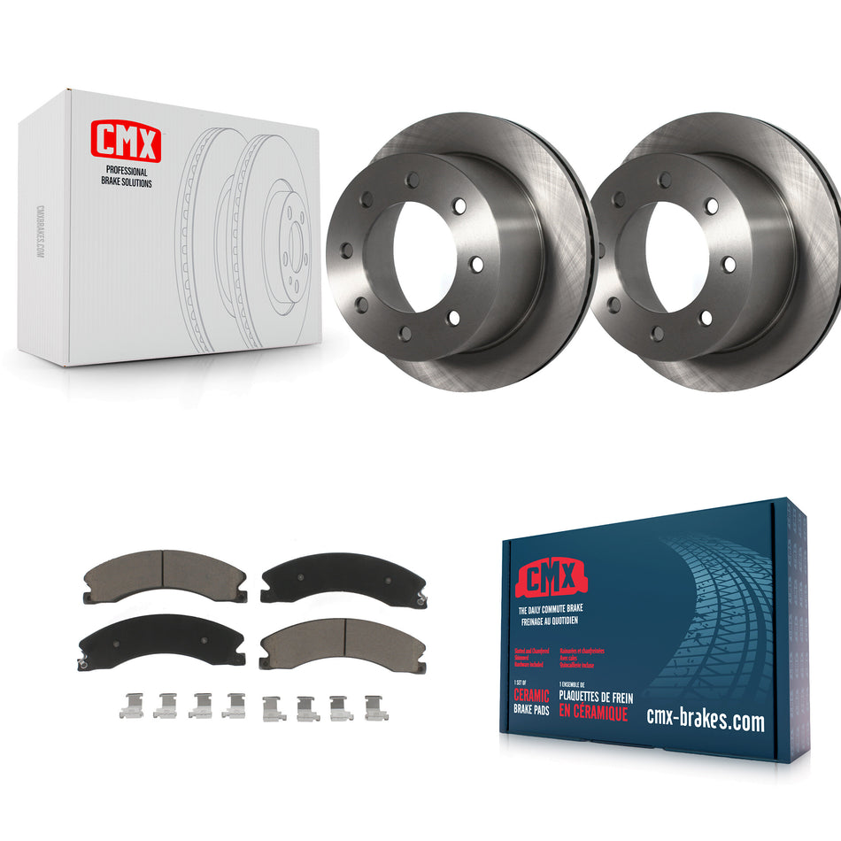 Rear Disc Brake Rotors And Ceramic Pads Kit For 2011-2019 Chevrolet Silverado 3500 HD GMC Sierra With Dual Wheels K8C-101948